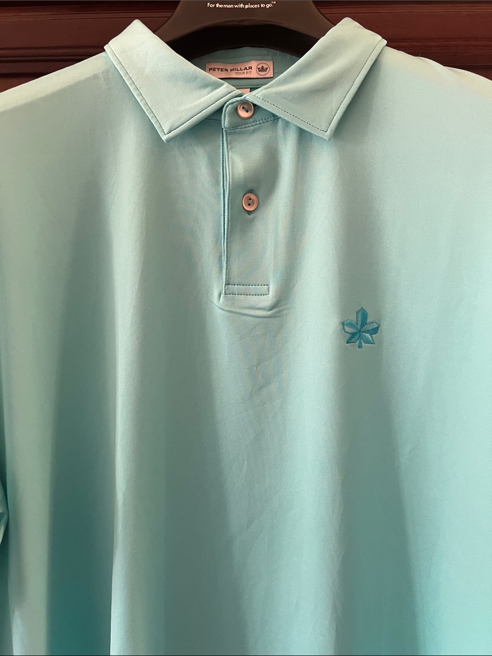 Like New Peter Millar Tour Fit Stretch Hawaiian Tropical Turquoise Golf ⛳️Polo!